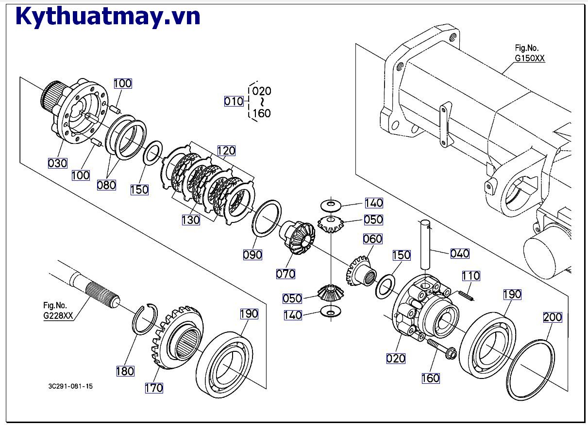 Bộ vi sai cầu trước ( cũ) 50001 đến 66694